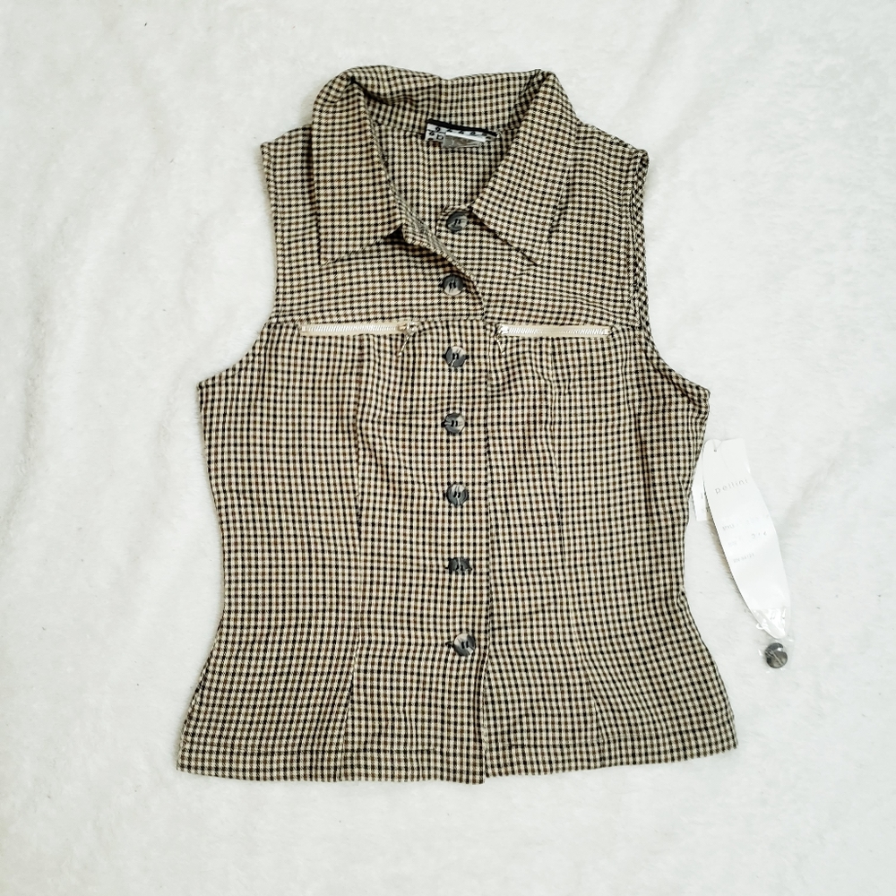 Pellini button down shirt plaid talla 3,4